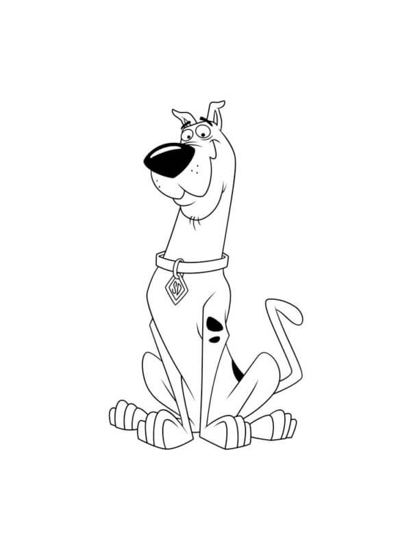 Desenhos de Scooby-Doo Sentado para colorir