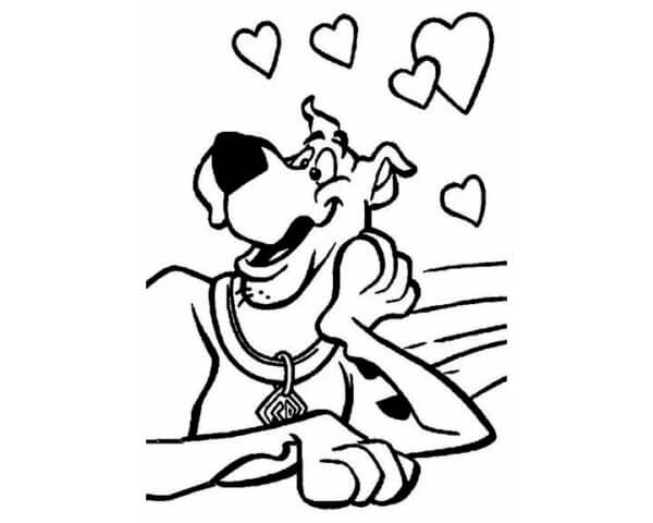 Desenhos de Scooby é Um Cachorro Muito Amoroso para colorir