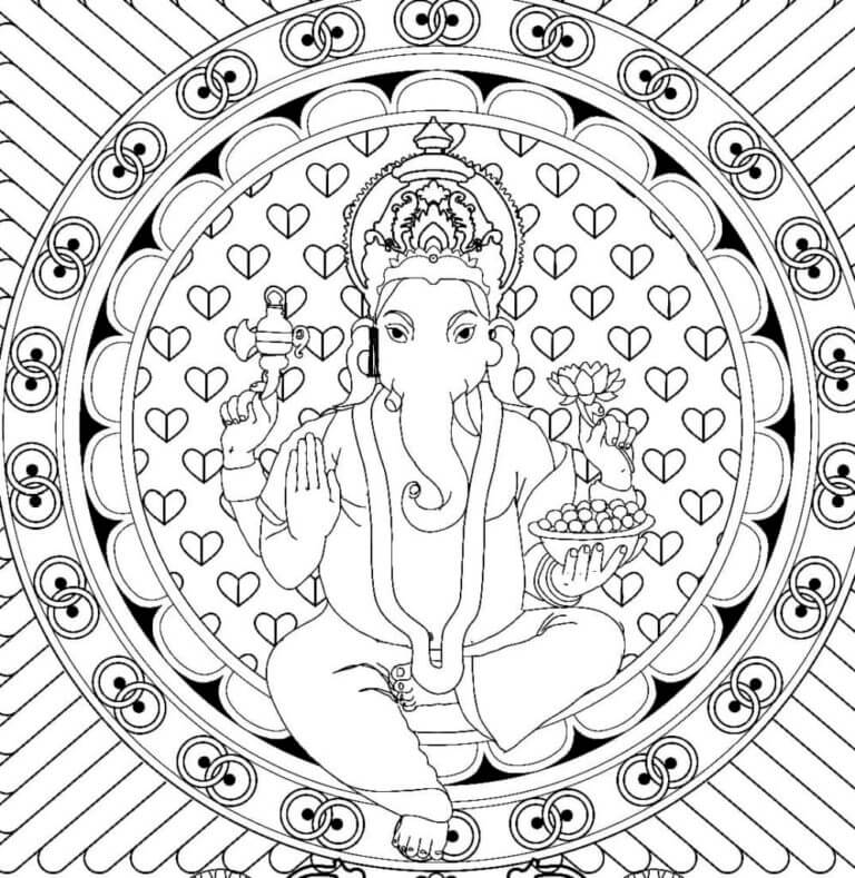 Senhor da Sabedoria Ganesha para colorir