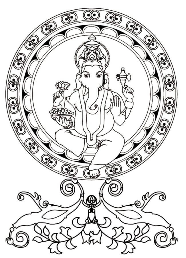 Desenhos de Senhor Dos Ganas Ganesha para colorir