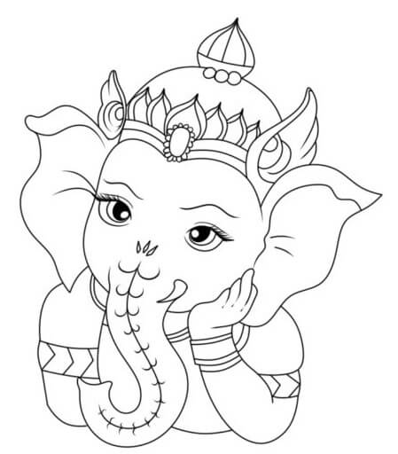 Desenhos de Senhor Ganesha para colorir