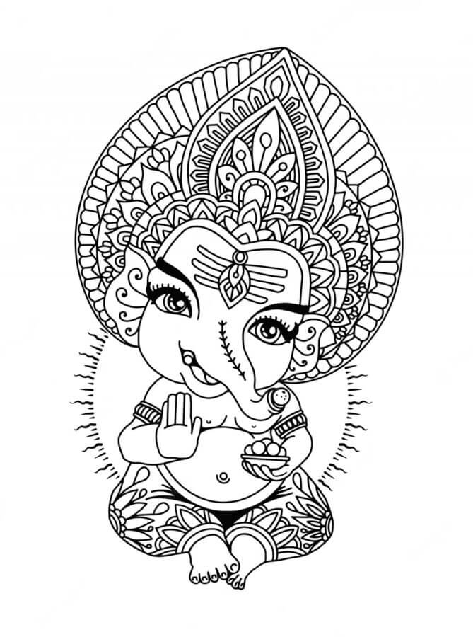 Símbolo Sagrado de Todos os Hindus para colorir