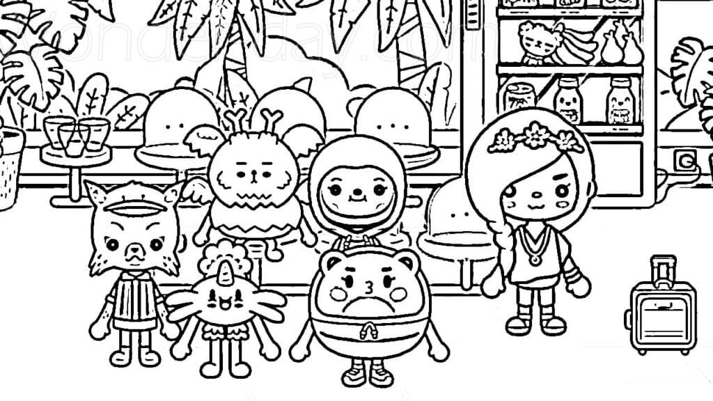 Desenhos de Todos os Personagens Da Toca Boca para colorir