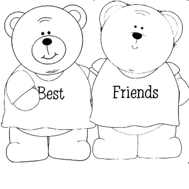 Ursos São Melhores Amigos para colorir