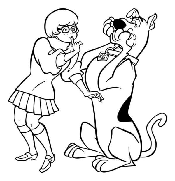 Velma Dinkley e Scooby-Doo para colorir