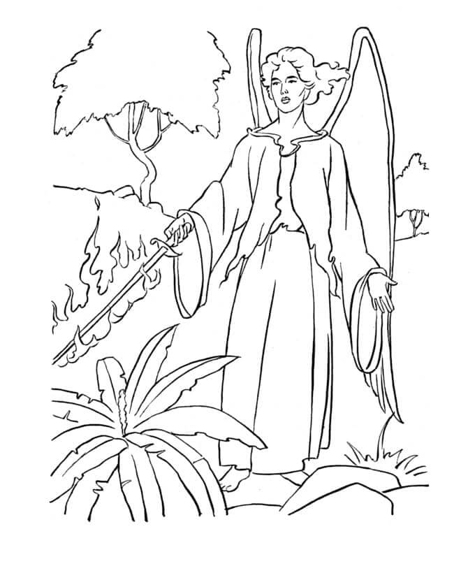 Desenhos de Arcanjo Miguel é o Guardião Nos Portões Do Paraíso para colorir