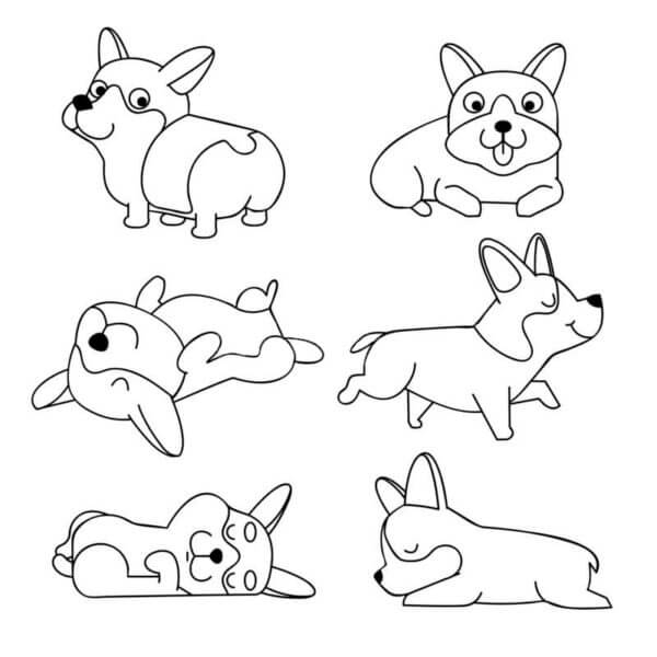 Desenhos de Cachorro Alegre, Brincalhão E Alegre para colorir