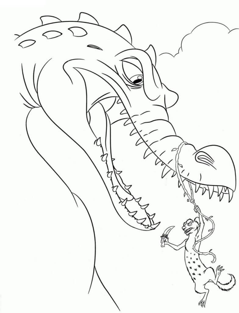 Desenhos de Legal Buck vs Dinossauro para colorir