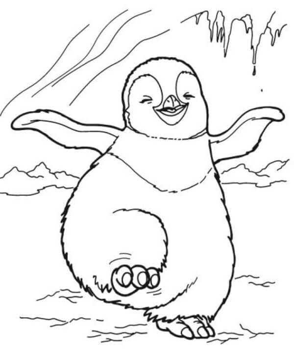 Desenhos de Pinguim Se Divertindo Com Os Amigos para colorir