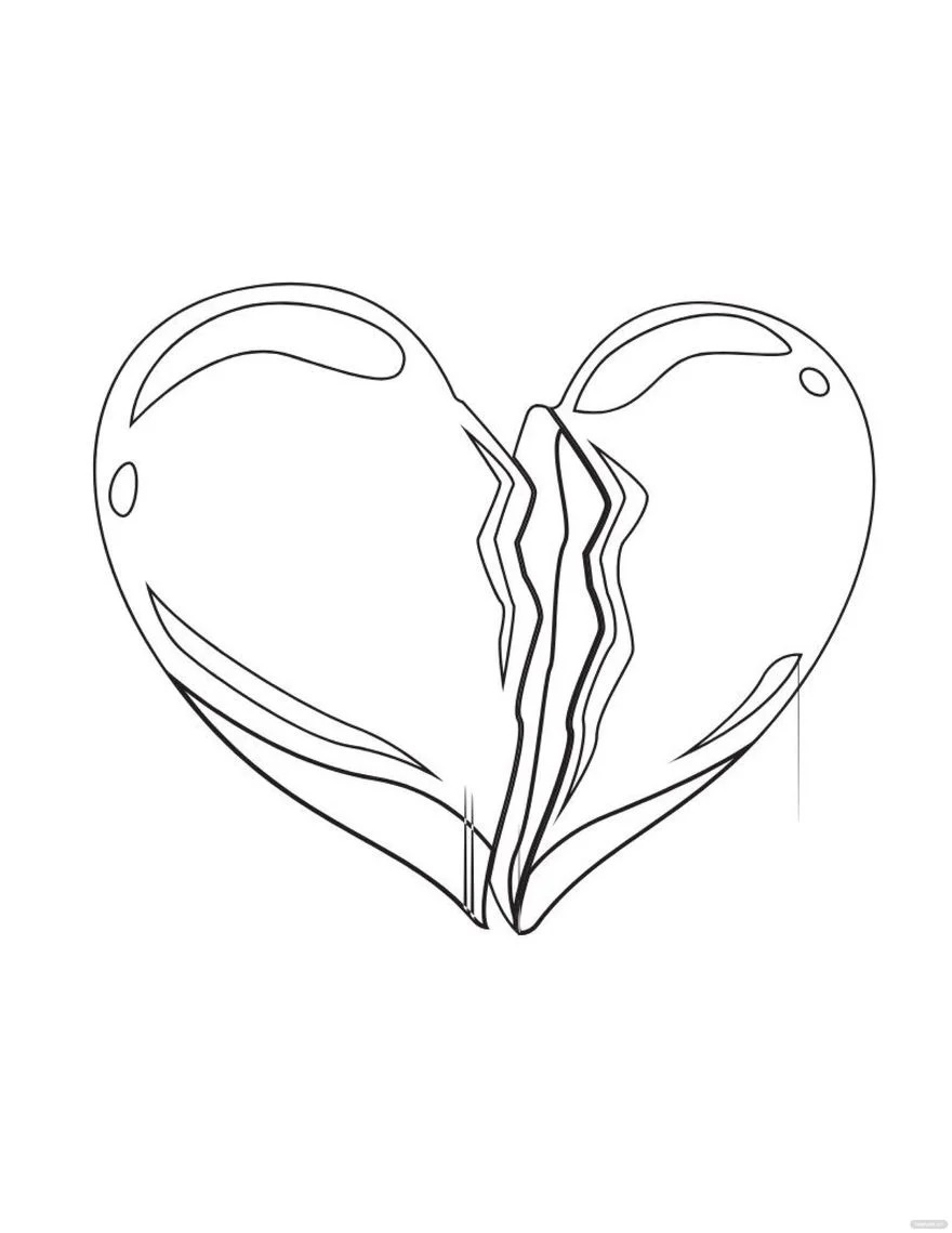 Desenhos de Belo Coração Partido para colorir