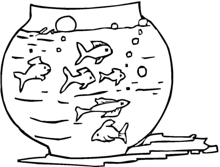 Desenhando Peixes no Aquário para colorir
