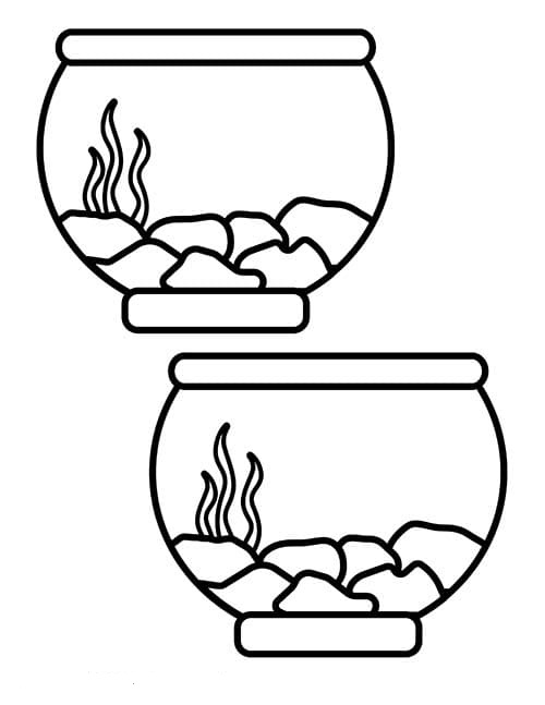 Desenhos de Dois Aquários para colorir