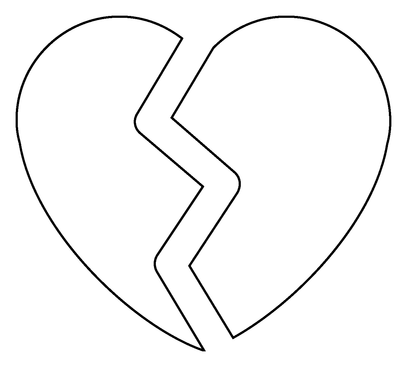Desenhos de Emoji Básico De Coração Partido para colorir