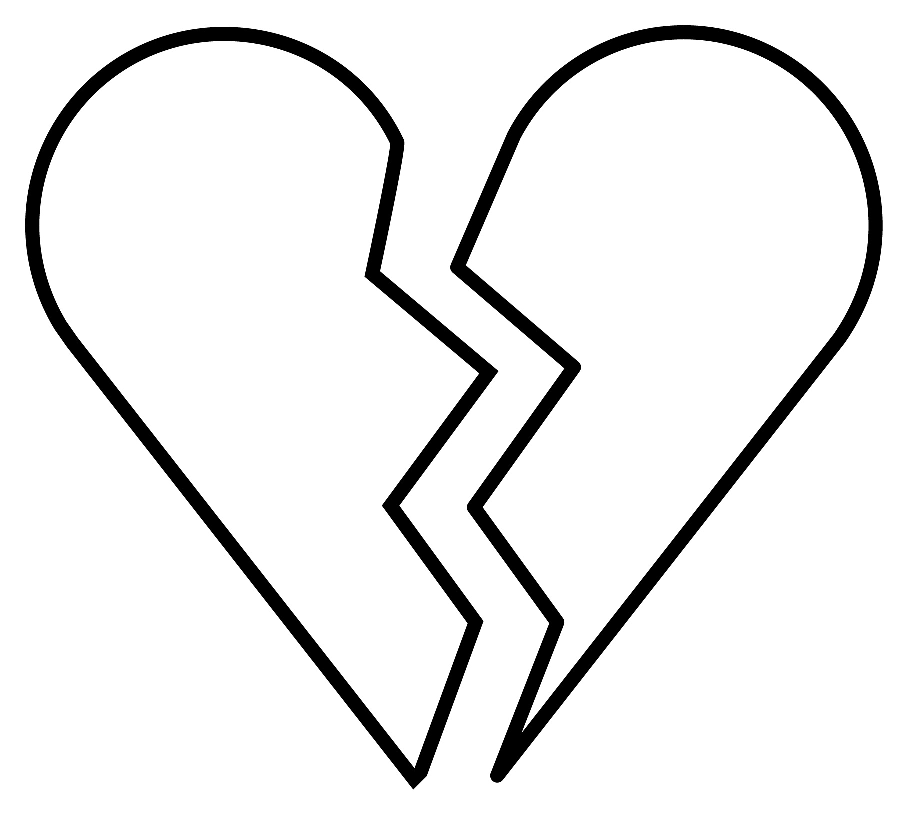 Emoji De Coração Partido para colorir