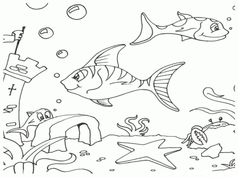 Desenhos de Fundo do Oceano para colorir