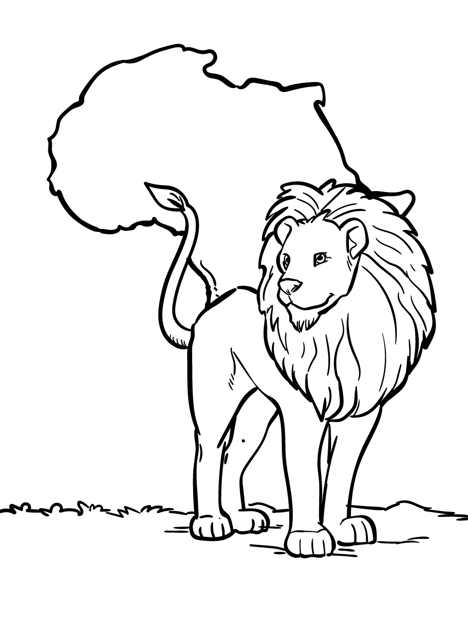 Desenhos de Leão Africano Legal para colorir