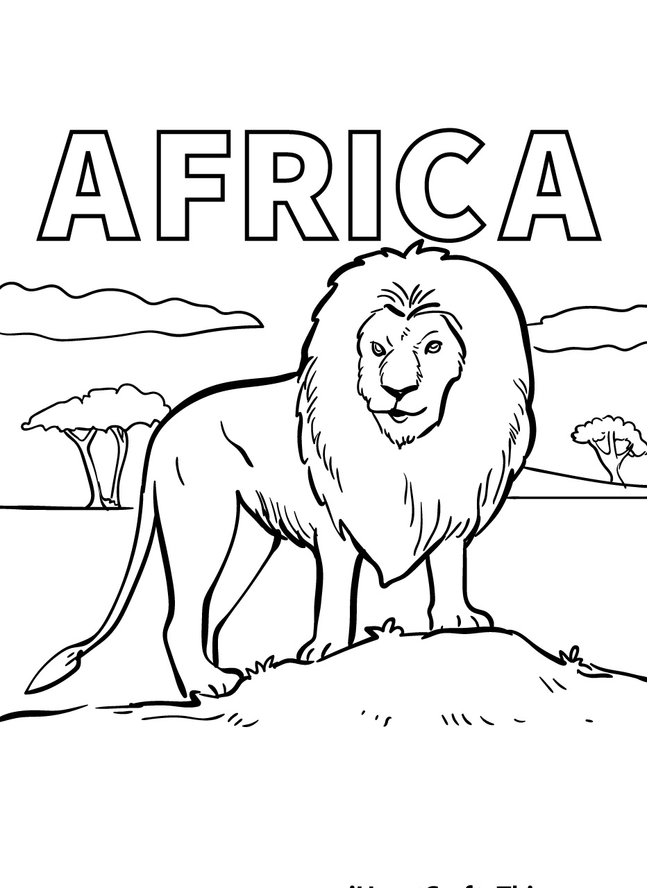 Desenhos de Leão Estilo Africano para colorir