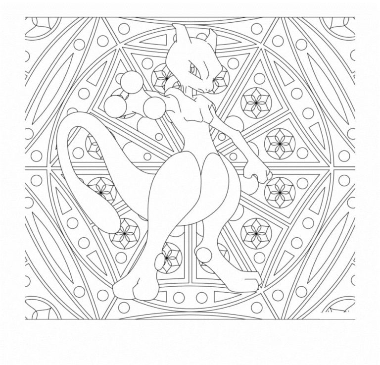 Desenhos de Mandala Mewtwo para colorir