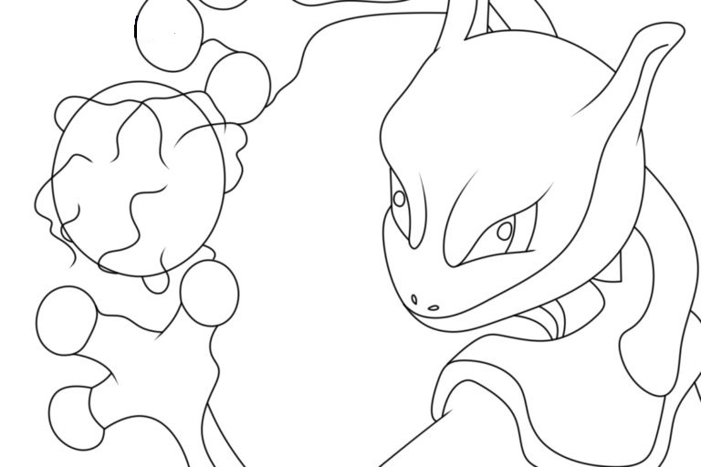 Desenhos de Mewtwo Bate Forte para colorir