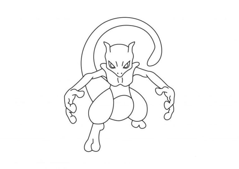 Desenhos de Mewtwo Simples para colorir