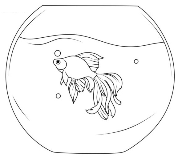 Desenhos de Peixes no Aquário para colorir