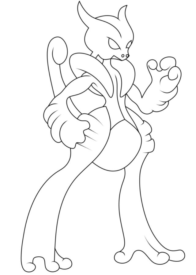 Desenhos de Pokémon Forte Mewtwo para colorir