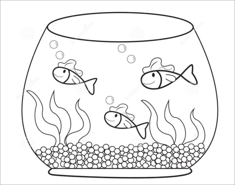 Desenhos de Três Peixes em Aquário para colorir