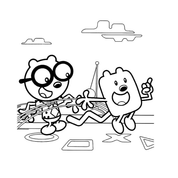 Happy Wubbzy And Friend Jumping para colorir
