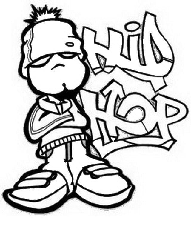 Desenhos de Hip hop Rapper Style para colorir