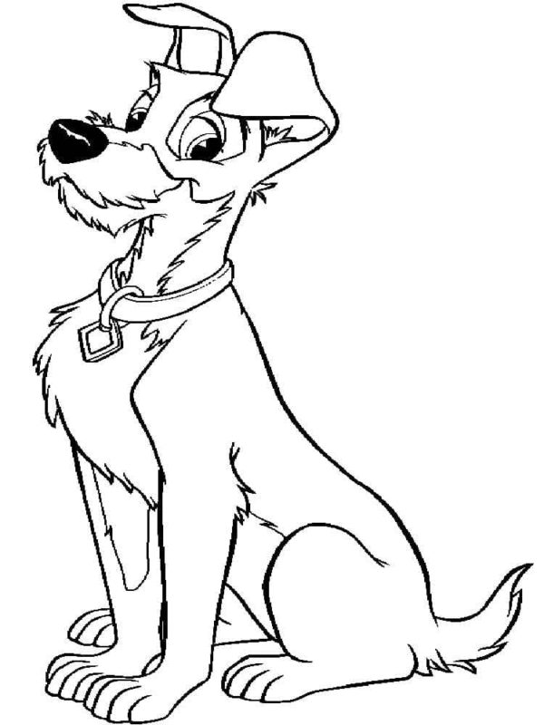 Cachorro Sem-Teto Chamado Vagabundo para colorir
