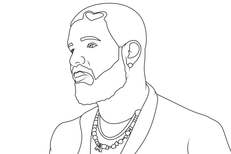 Rapper Drake para colorir