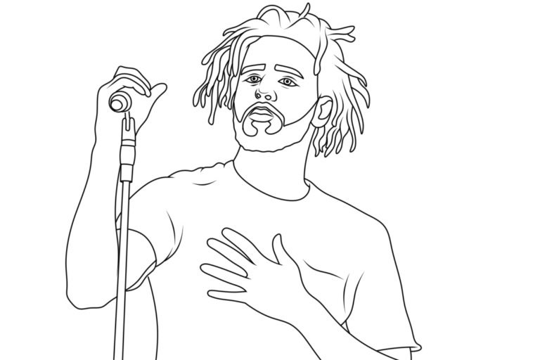 Desenhos de Rapper J. Cole para colorir