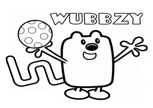 Wubbzy Holding Ball para colorir