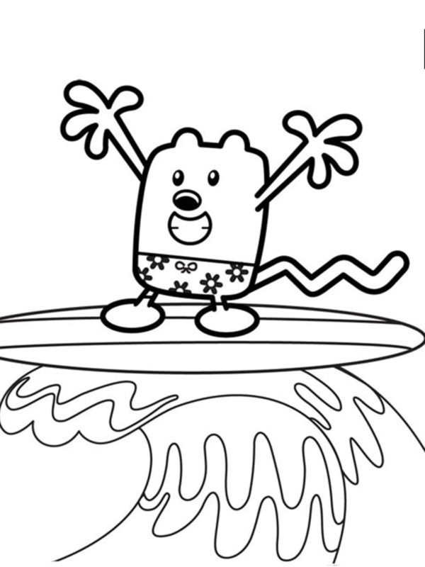 Wubbzy Playing Surfing para colorir
