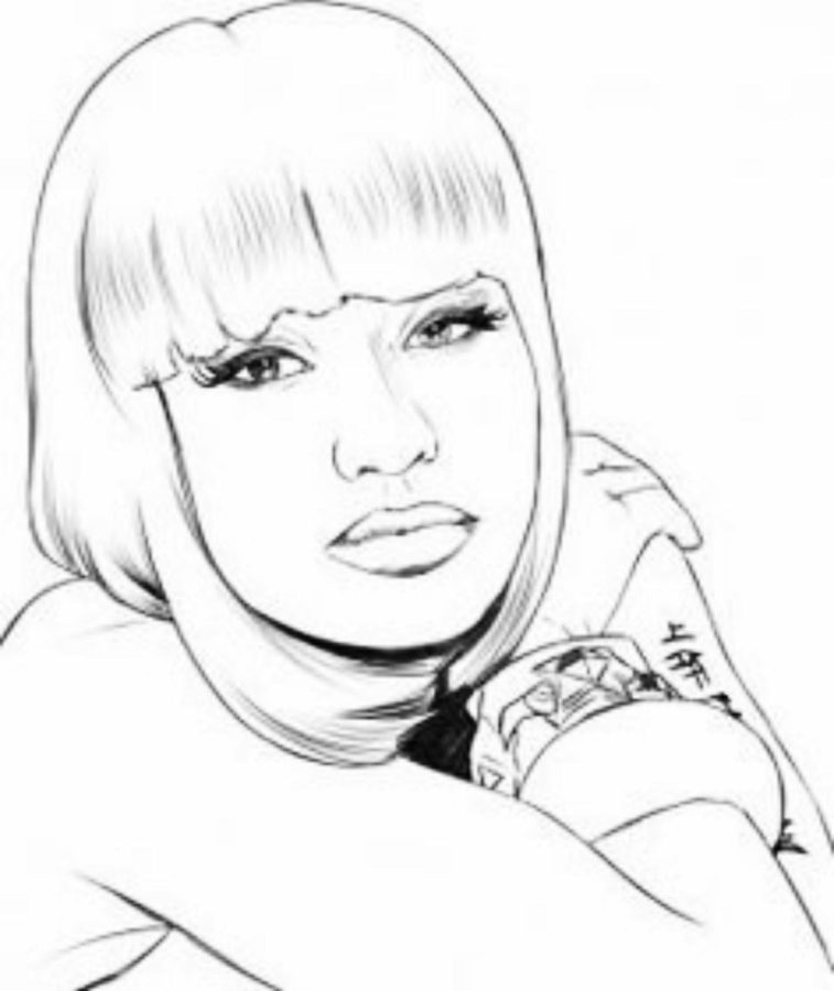 A Estrela do Rap Nicki Minaj para colorir