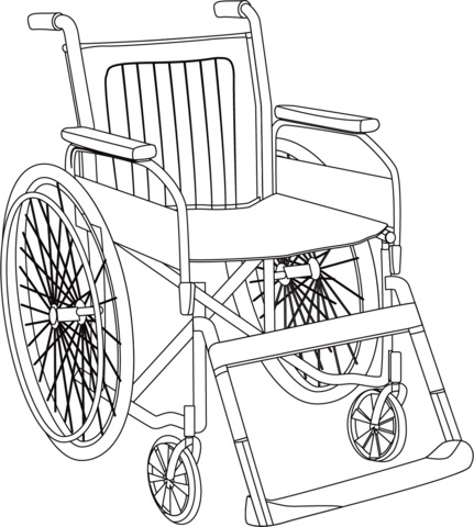 Desenhos de Cadeira de Rodas Básica para colorir