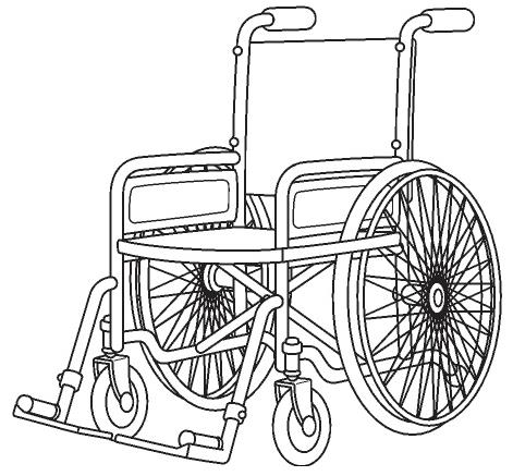 Cadeira de Rodas Normal para colorir