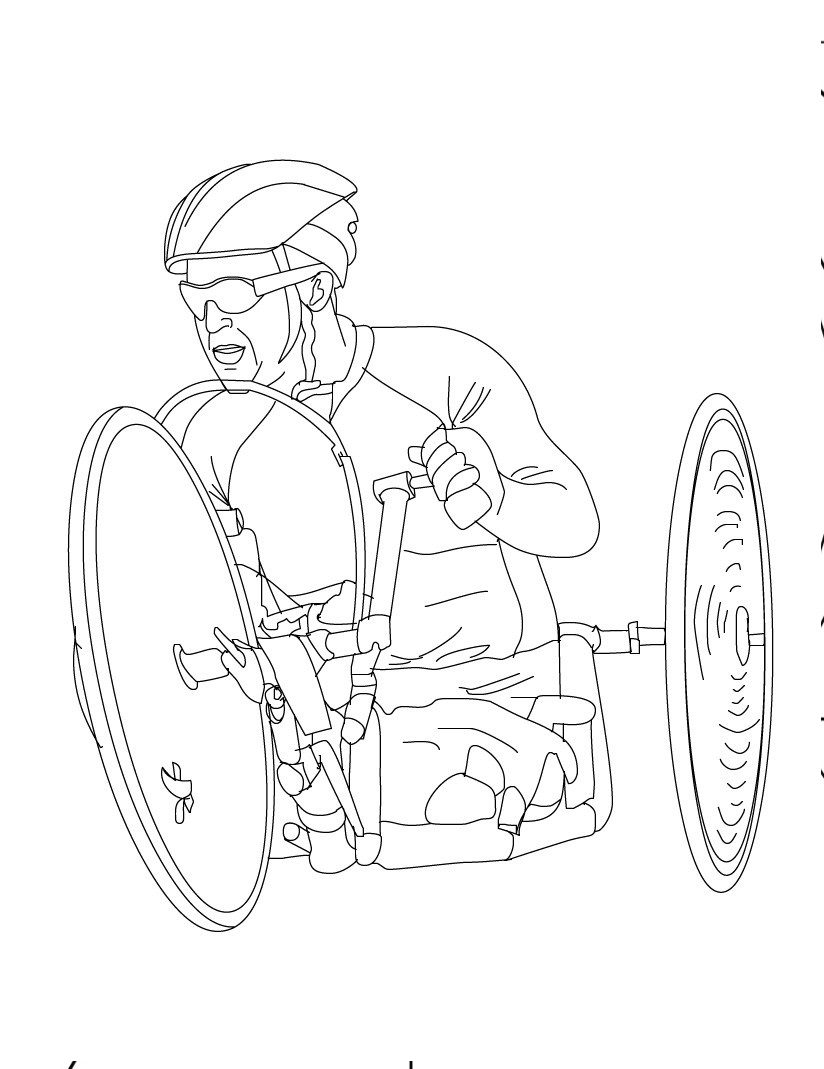Desenhos de Corrida Paraolímpica de Ciclismo para colorir