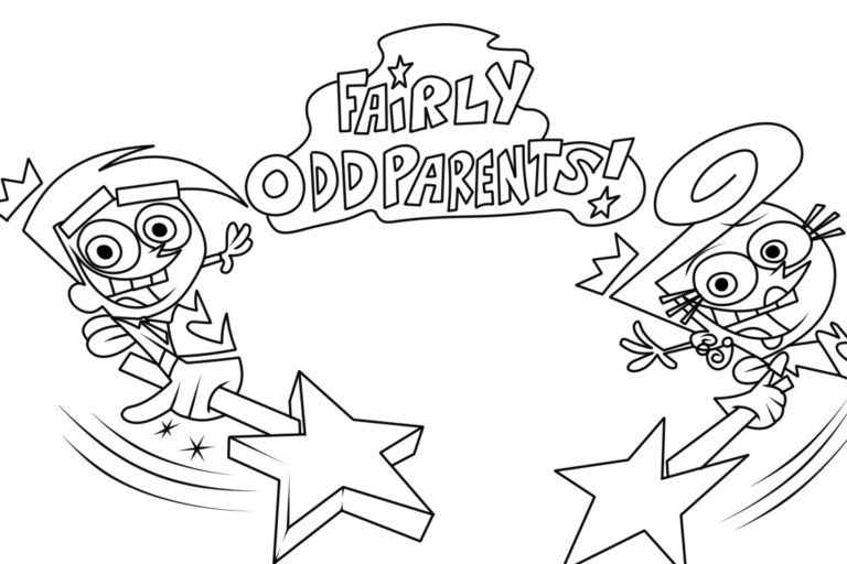 Desenhos de Dois Personagens em Pais Bastante Estranhos para colorir