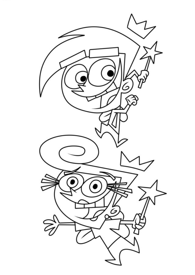 Desenhos de Dois Personagens Engraçados em Pais Bastante Estranhos para colorir