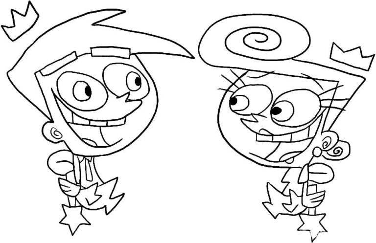 Dois Personagens Fofos em Pais Bastante Estranhos para colorir
