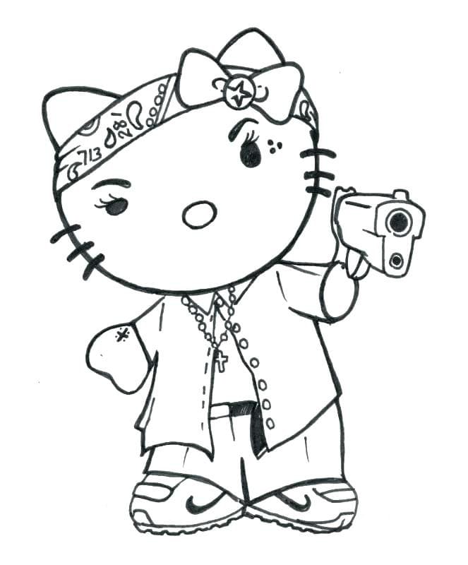 Kissa como Gangsta Rapper para colorir