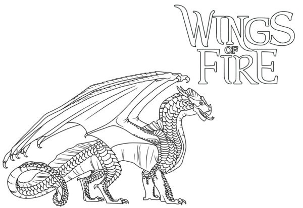 Desenhos de Logotipo Do Dragão Com Asas De Fogo para colorir
