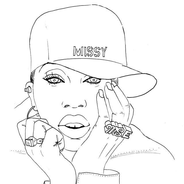 Desenhos de Missy Elliott é uma Rapper Feminina para colorir