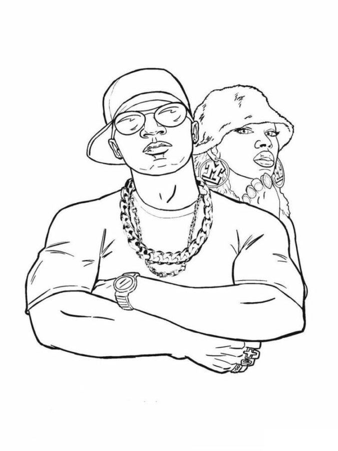 Desenhos de Nicky com um Gangsta Rapper para colorir