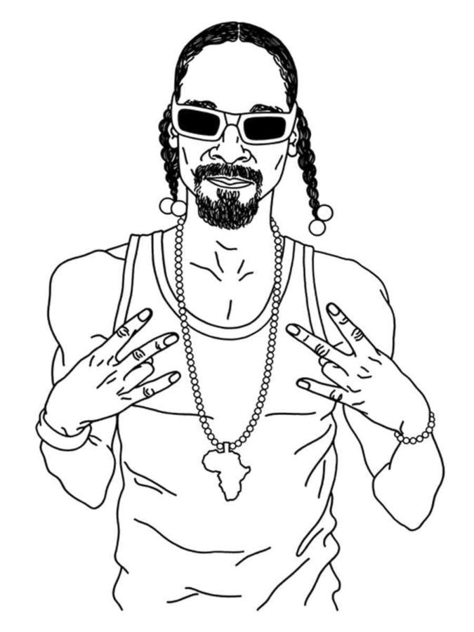 O Famoso Rapper Snoop Dogg para colorir