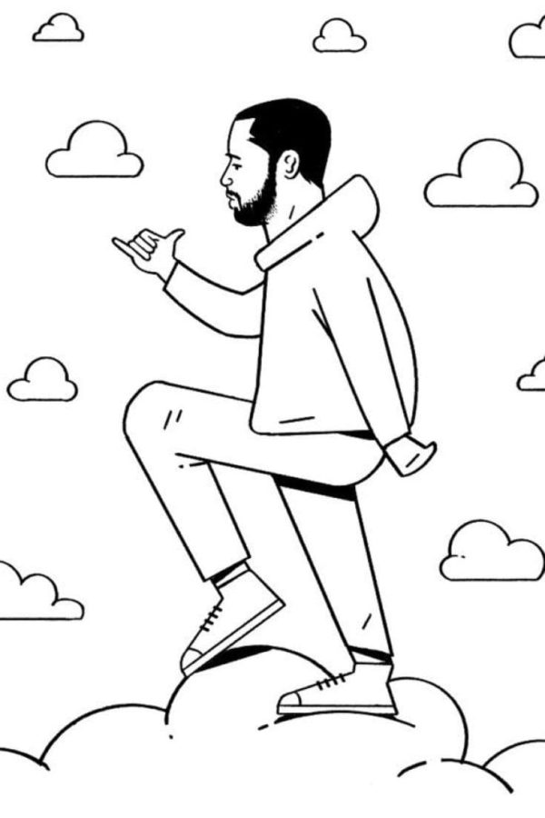 Desenhos de Rapper Andando Nas Nuvens para colorir