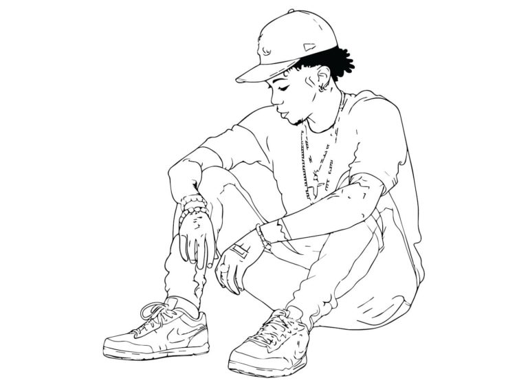 Desenhos de Rapper Sentado para colorir