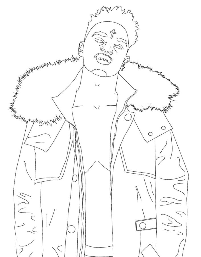 Desenhos de Rapper Usando Jaqueta para colorir