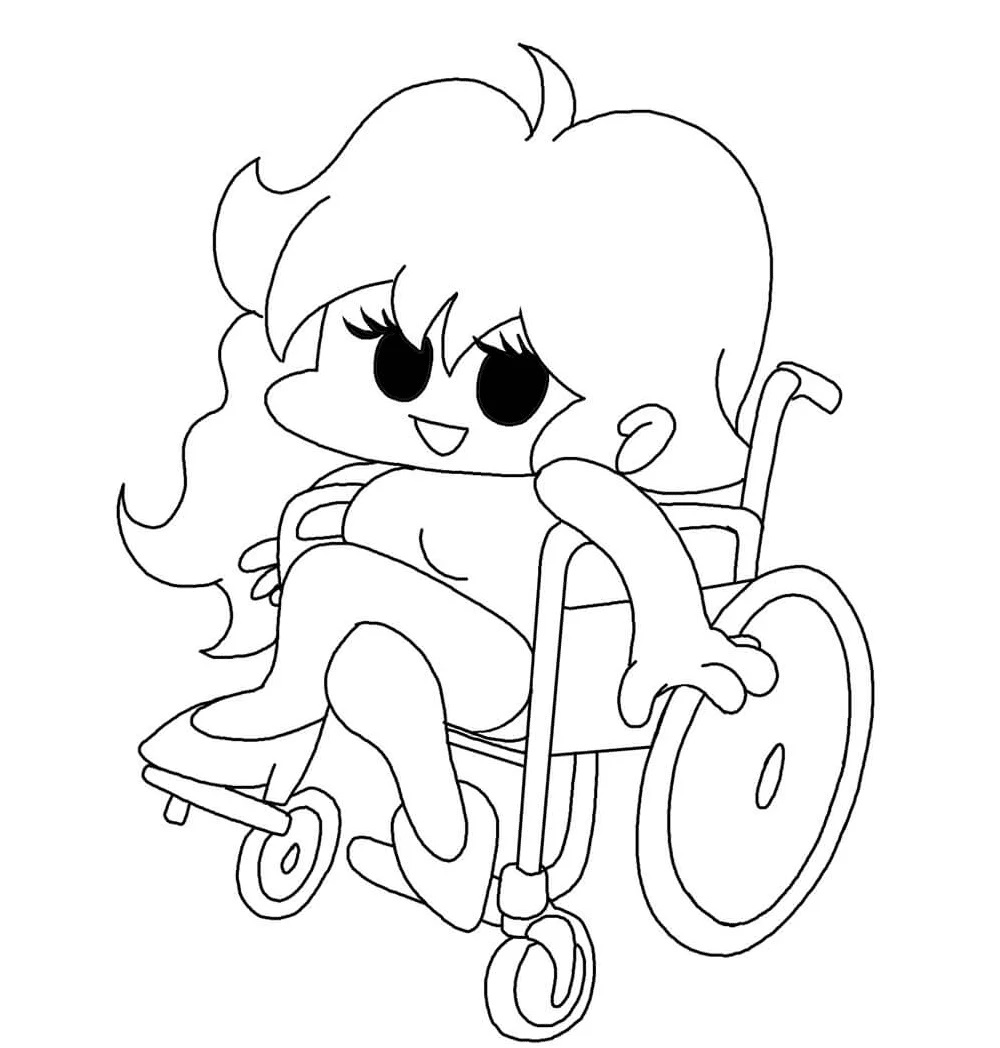 Desenhos de Sexta à Noite Funkin em Cadeira de Rodas para colorir